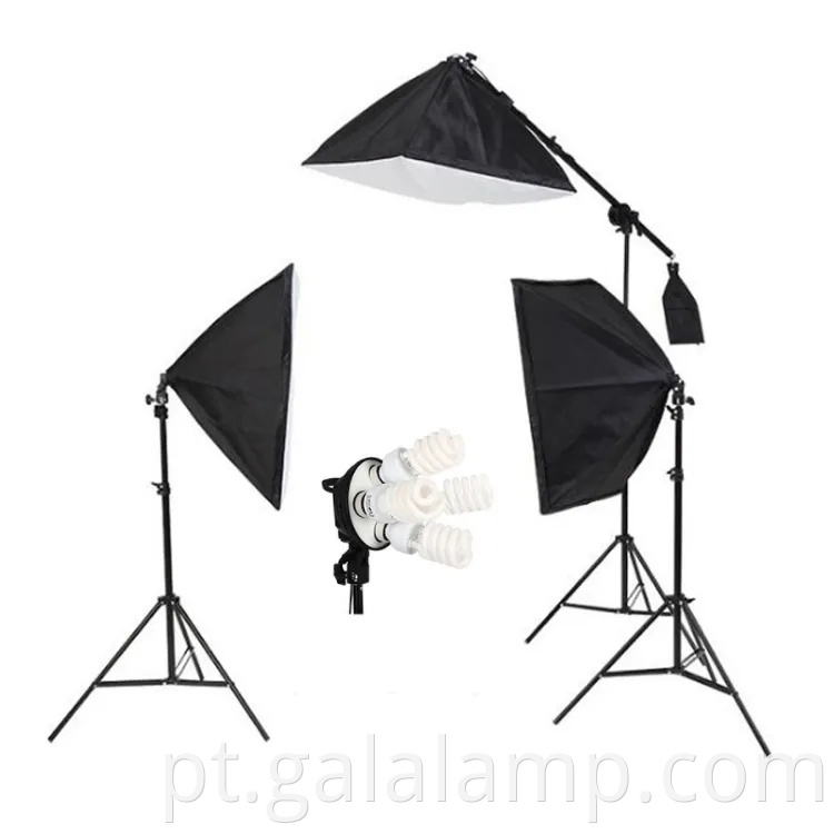 Kit de iluminação profissional de 50x70cm de 50x70cm com lâmpadas E27